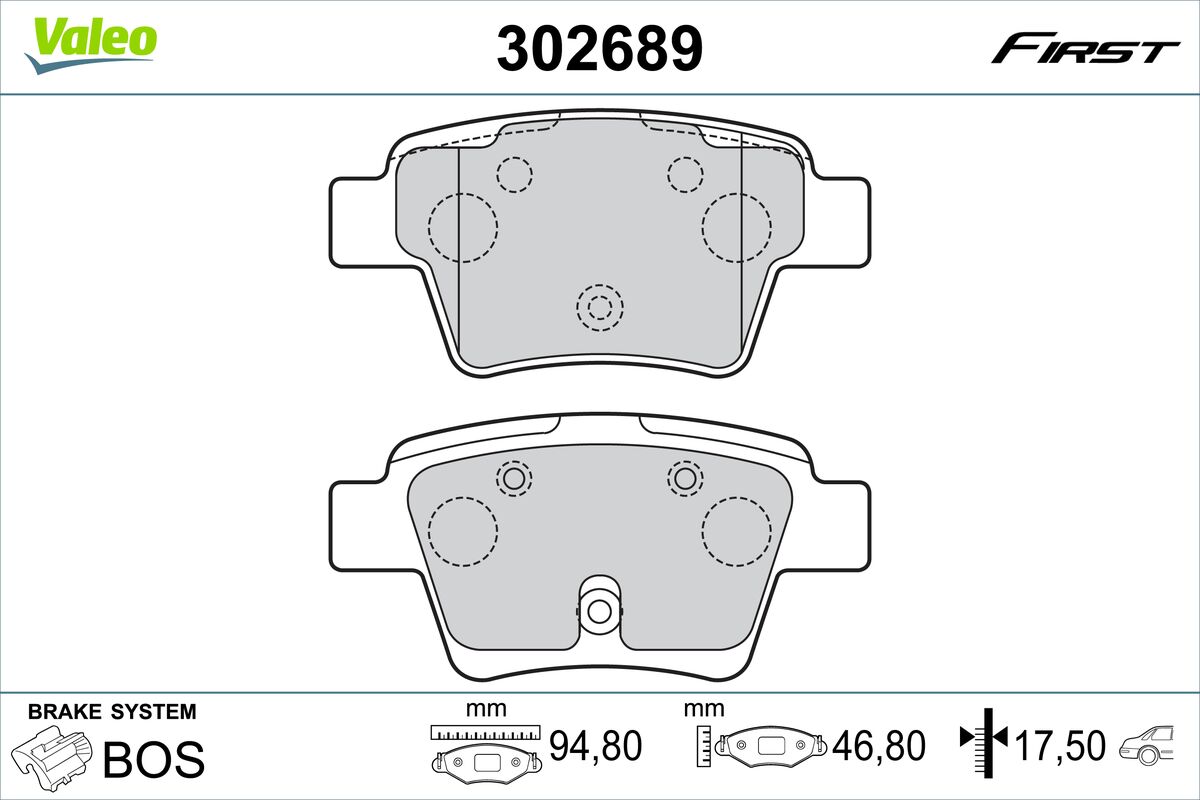 VALEO Fékbetét, mind 302689_VALEO